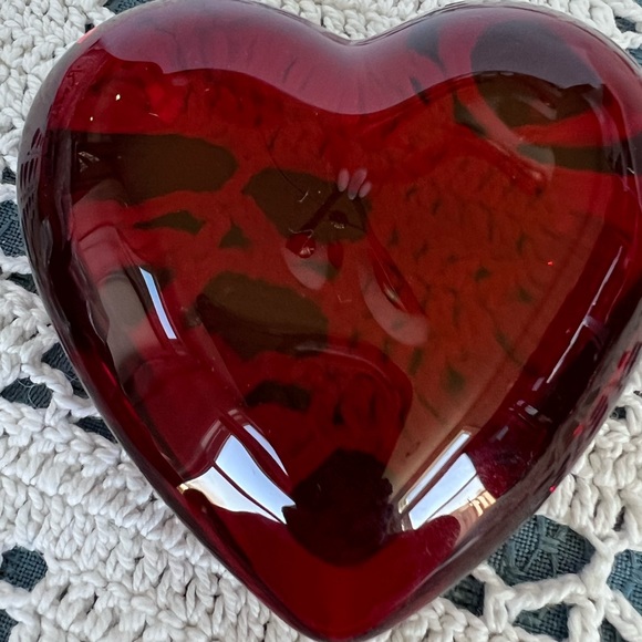 Vintage Art Vintage Red Heart Glass Paperweight Poshmark